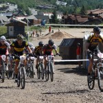 Lenny leading Lance and other pro men up the starting hill. It's not everyday you can race ahead of a 7-time TdF winner.